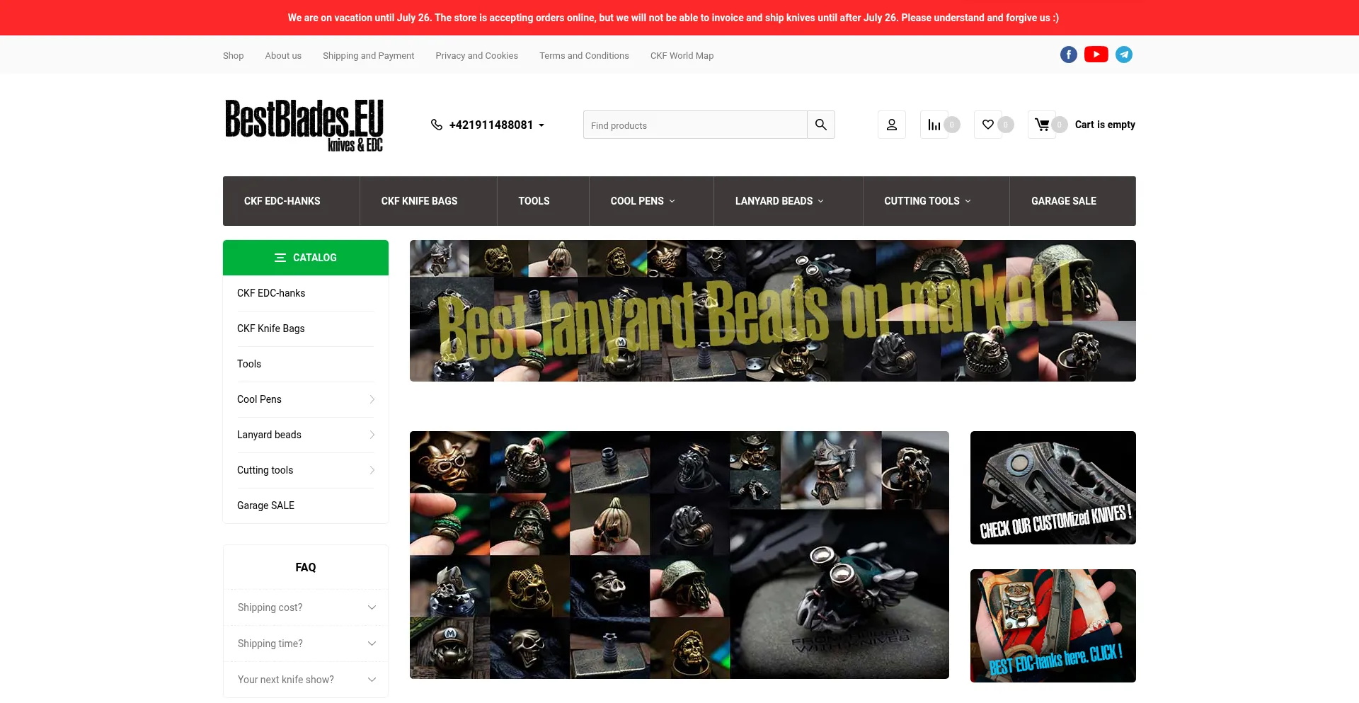 Website screenshot of Bestblades.eu
