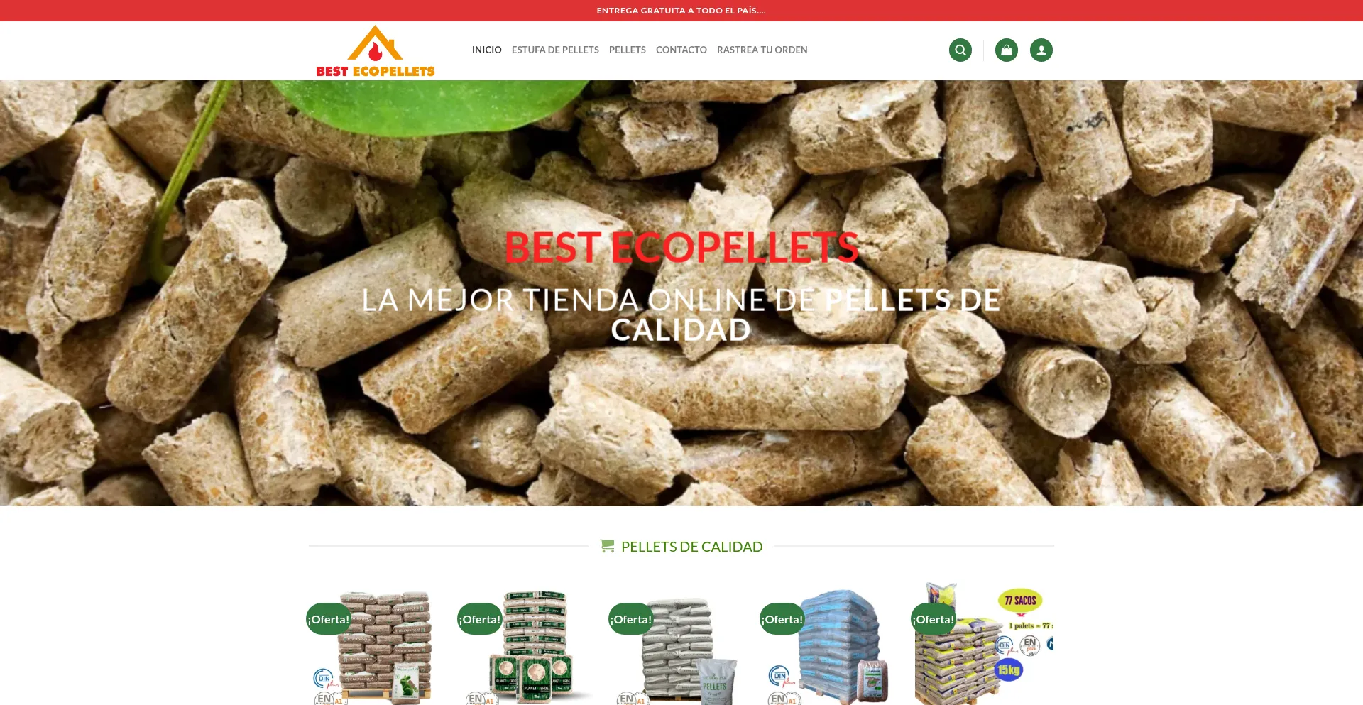 Website screenshot of Bestecopellets.com