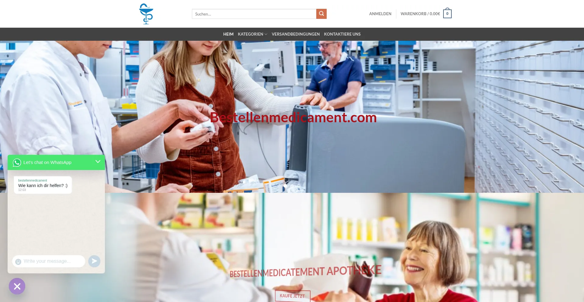 Website screenshot of Bestellenmedicament.com