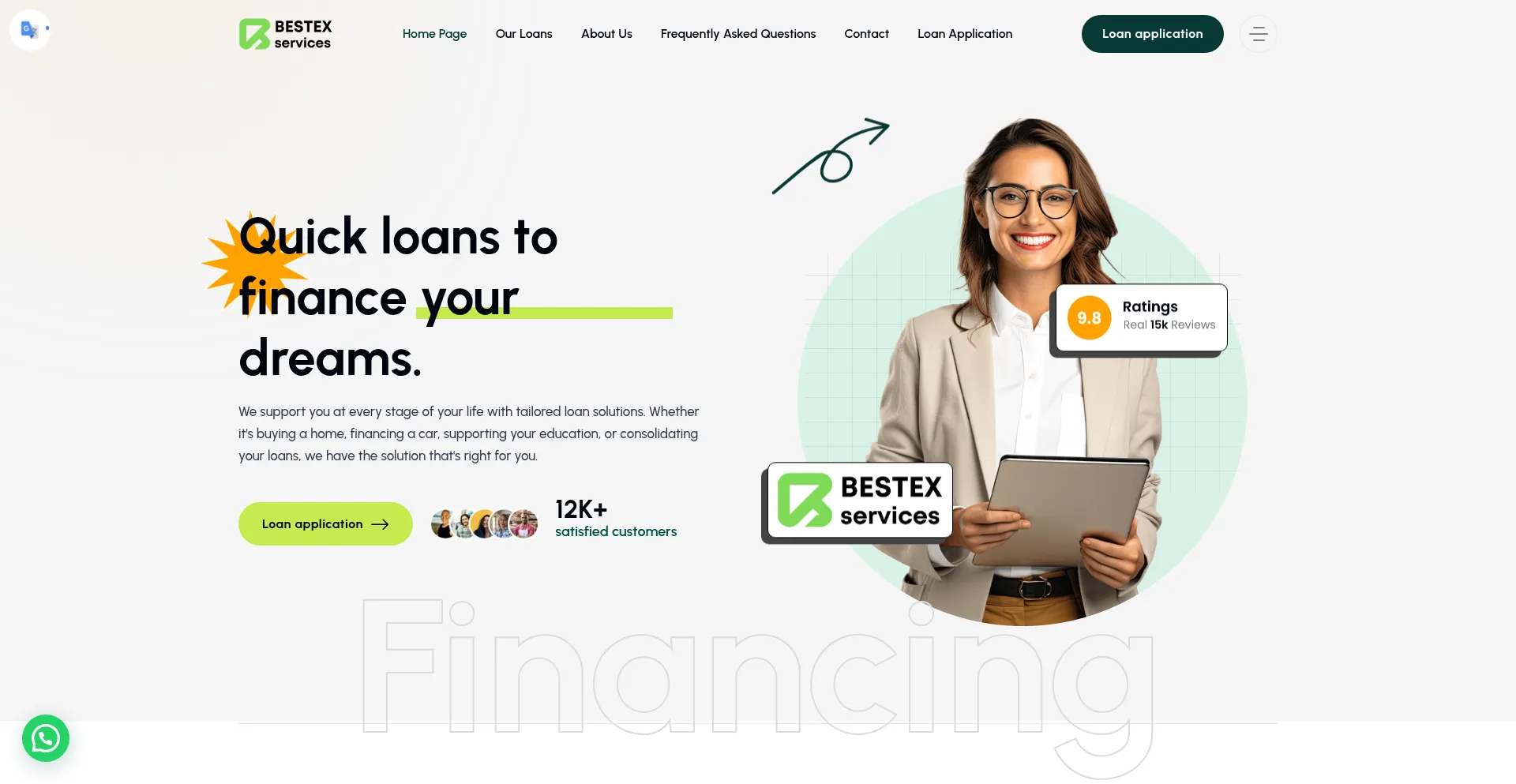 Website screenshot of Bestex-services.com