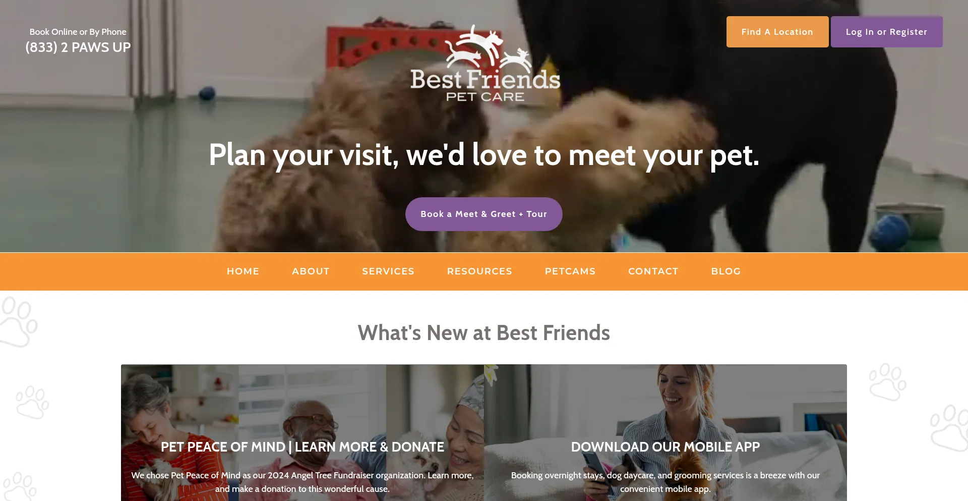 Website screenshot of Bestfriendspetcare.com