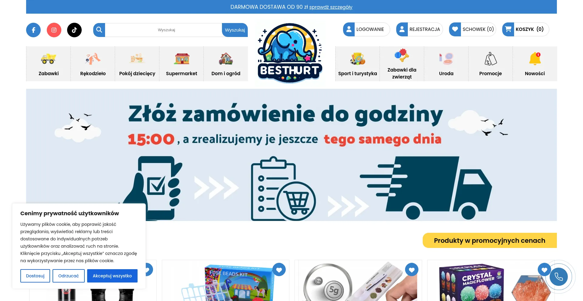 Website screenshot of Besthurt.pl