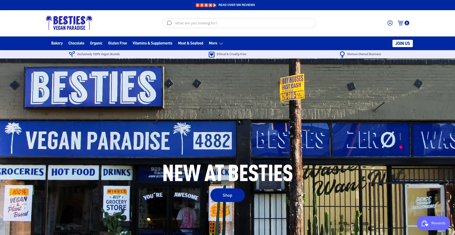 Website screenshot of Bestiesveganparadise.com