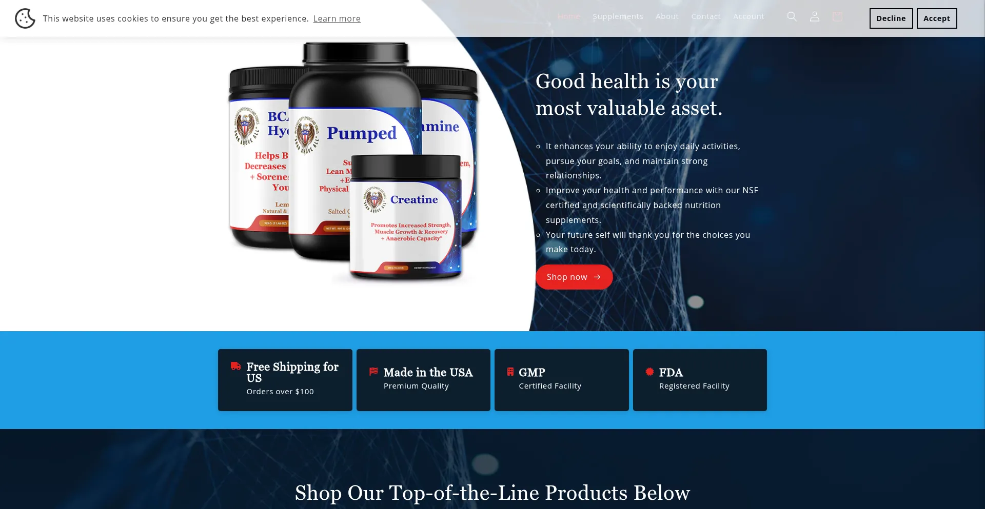 Website screenshot of Bestnutrition.store