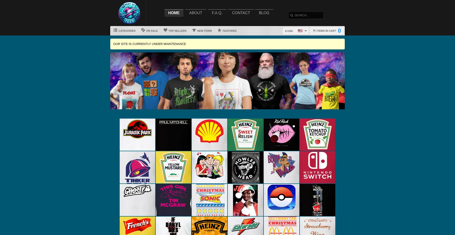 Website screenshot of Bestoftees.com