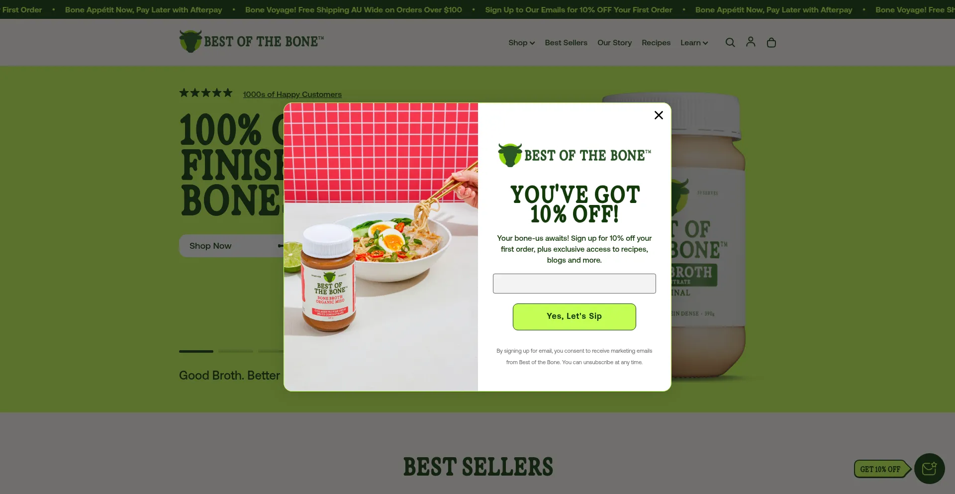 Website screenshot of Bestofthebone.com