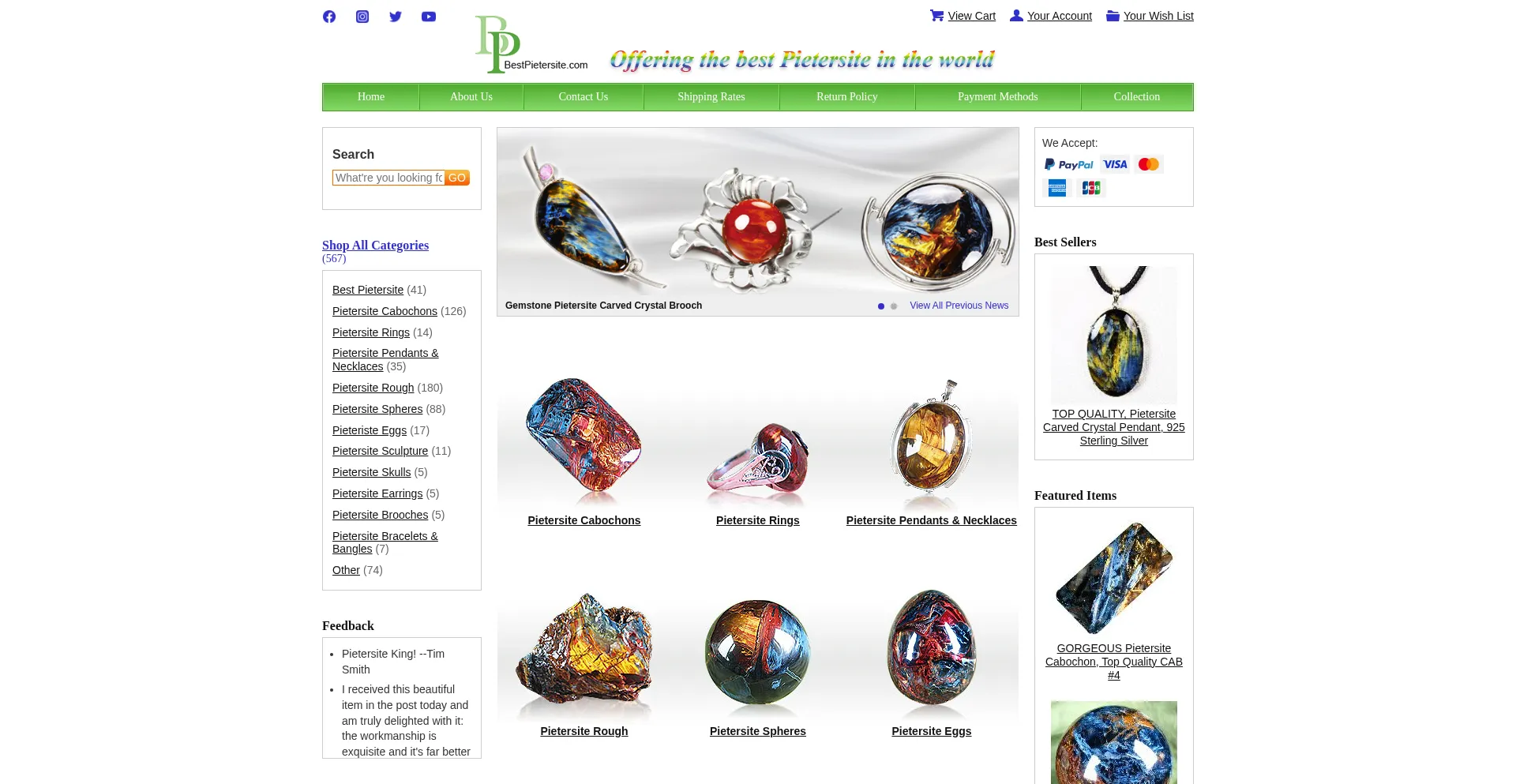 Website screenshot of Bestpietersite.com