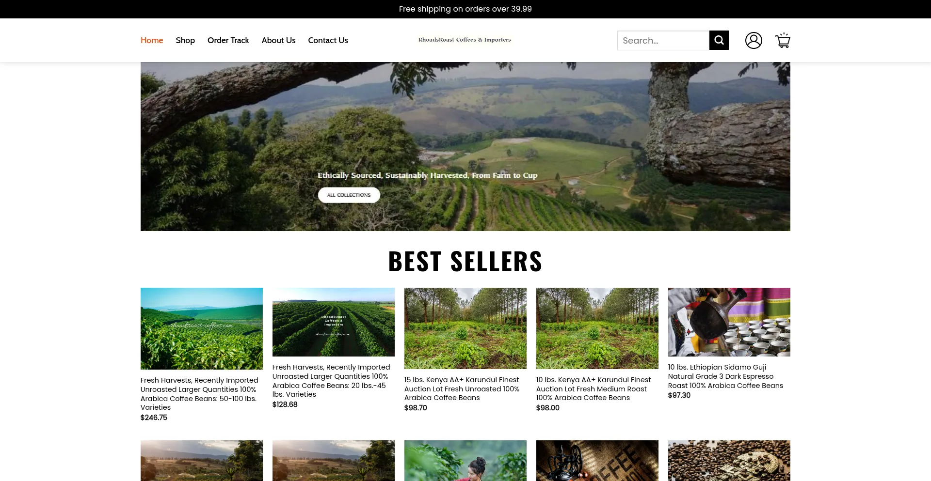 Website screenshot of Bestrhoadsroast-coffees.shop