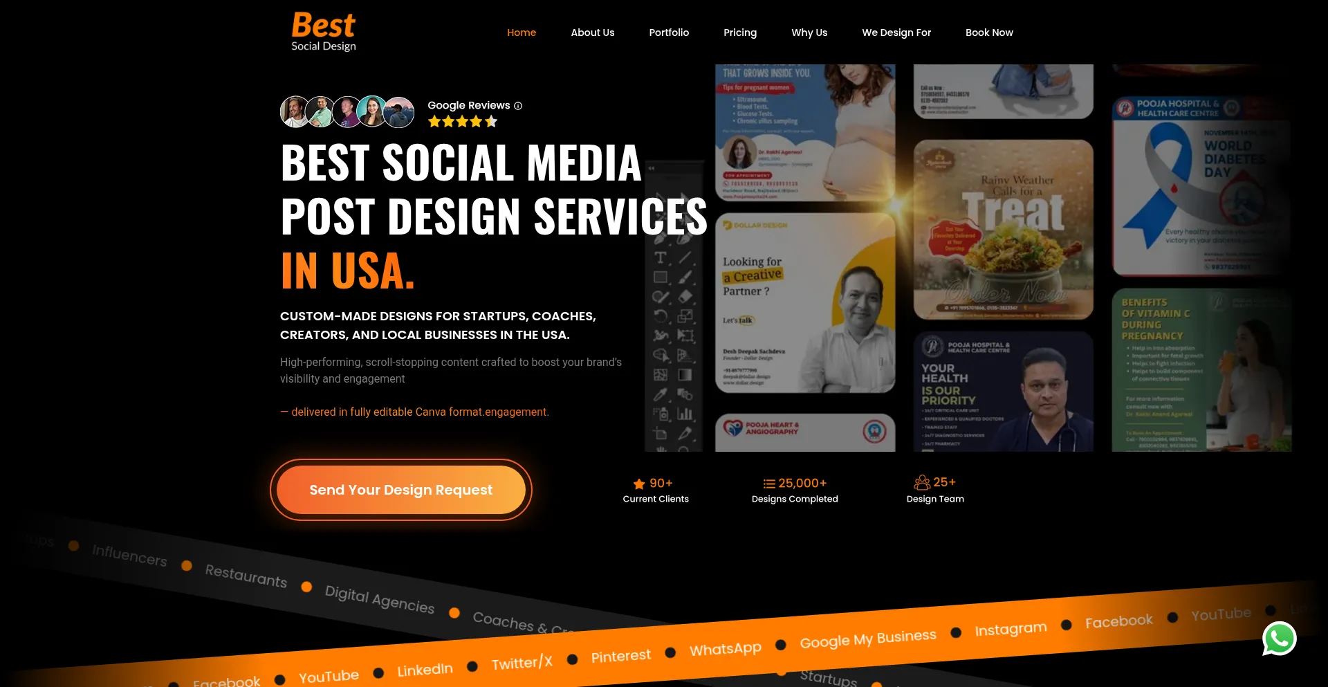 Website screenshot of Bestsocialdesign.com