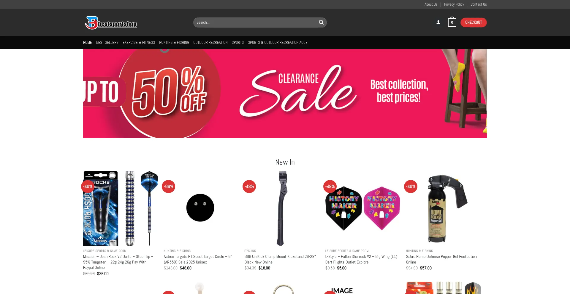 Website screenshot of Bestsportshop.com