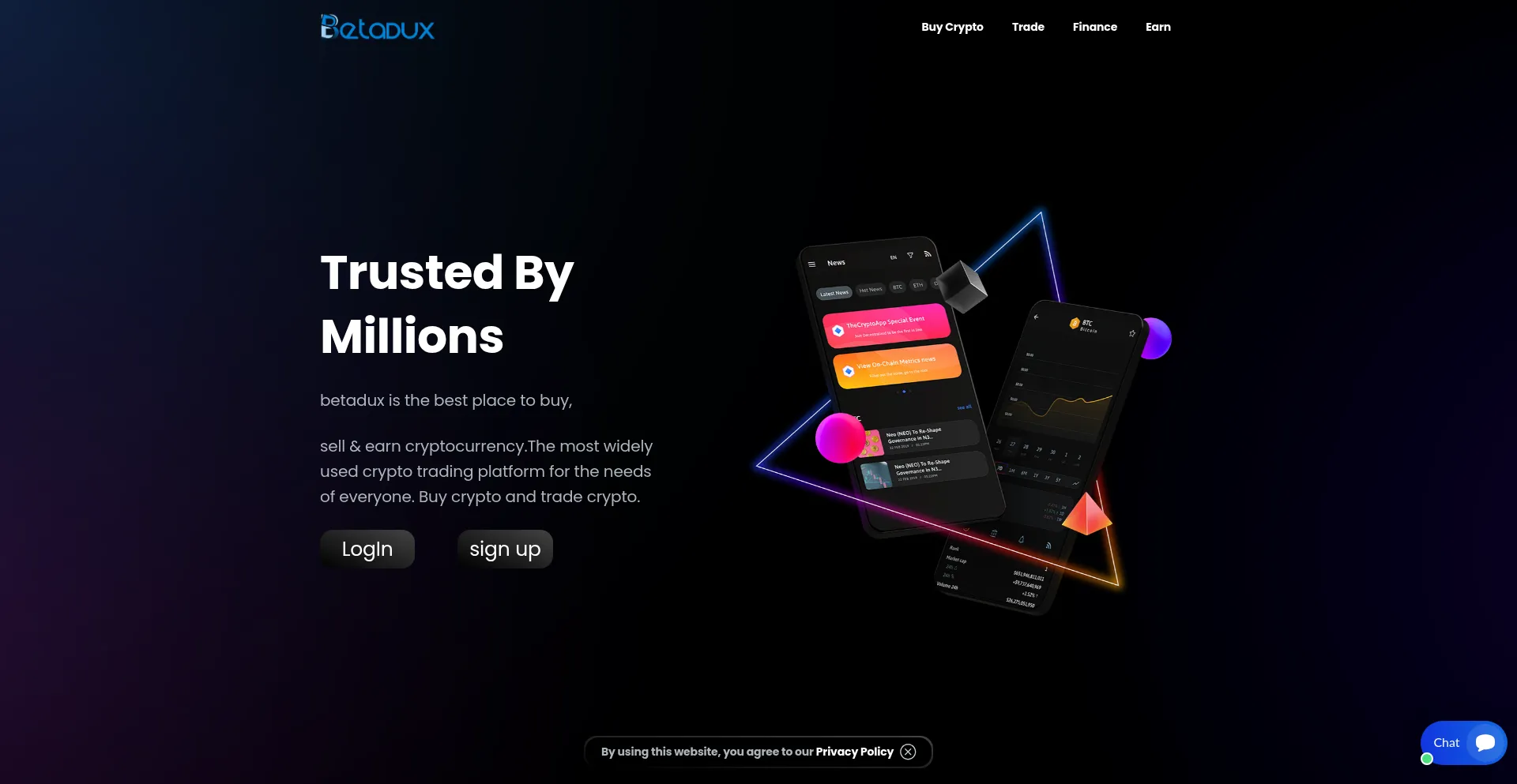Website screenshot of Betadux.org