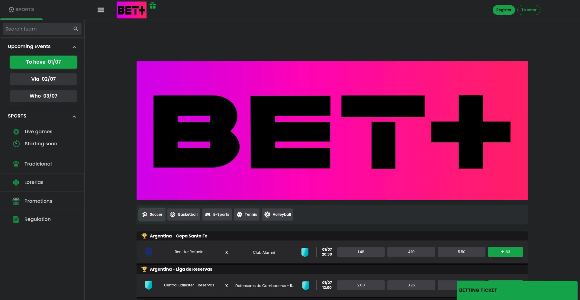 Website screenshot of Betplusbr.com.br