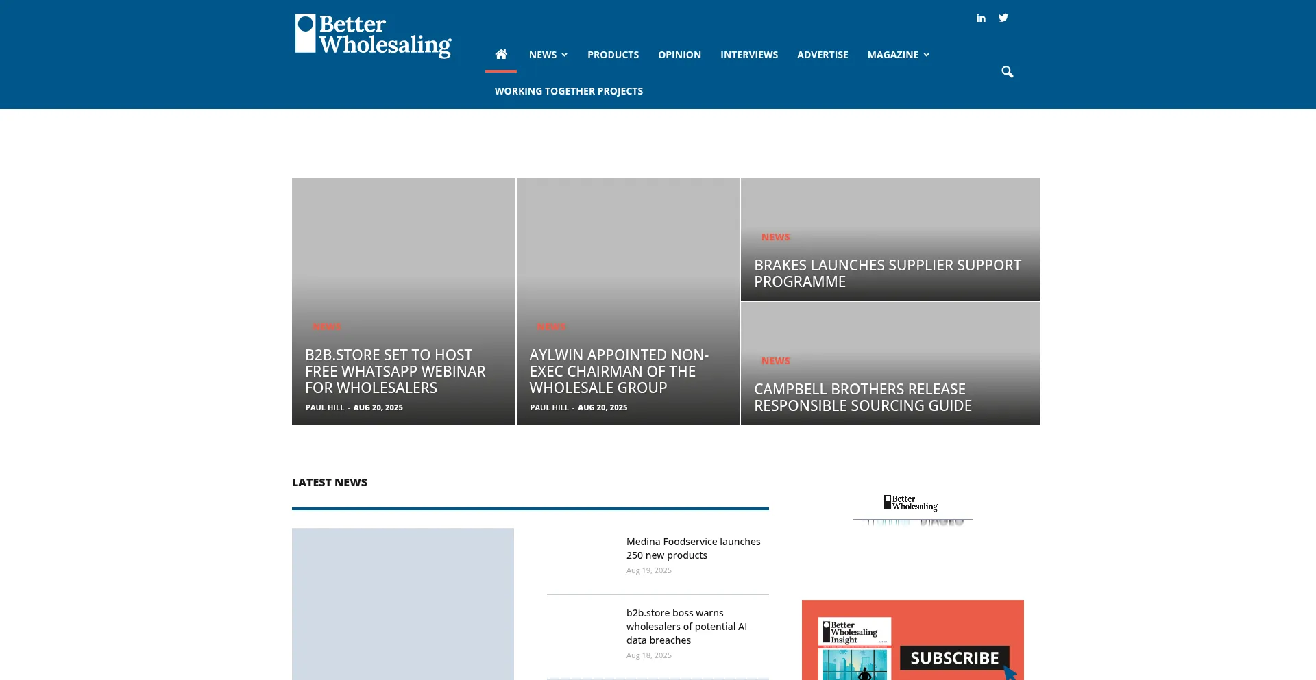 Website screenshot of Betterwholesaling.com
