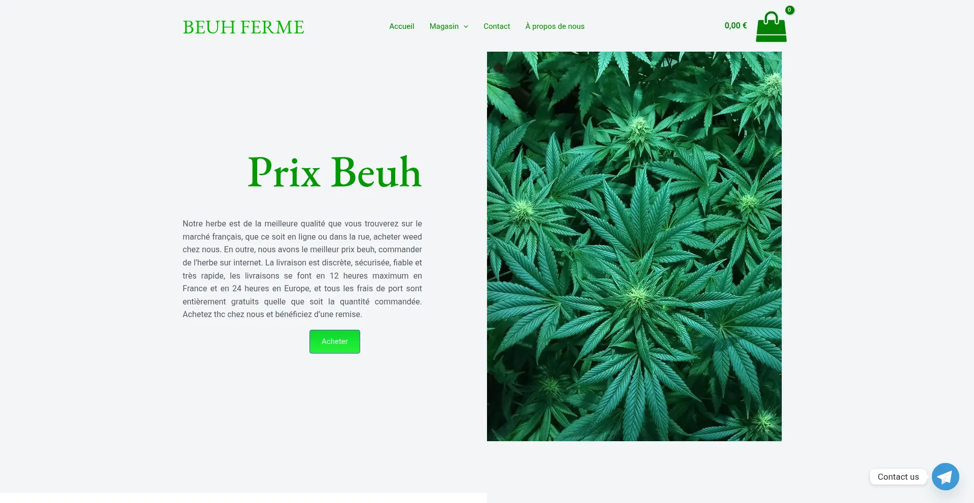 Website screenshot of Beuhferme.com