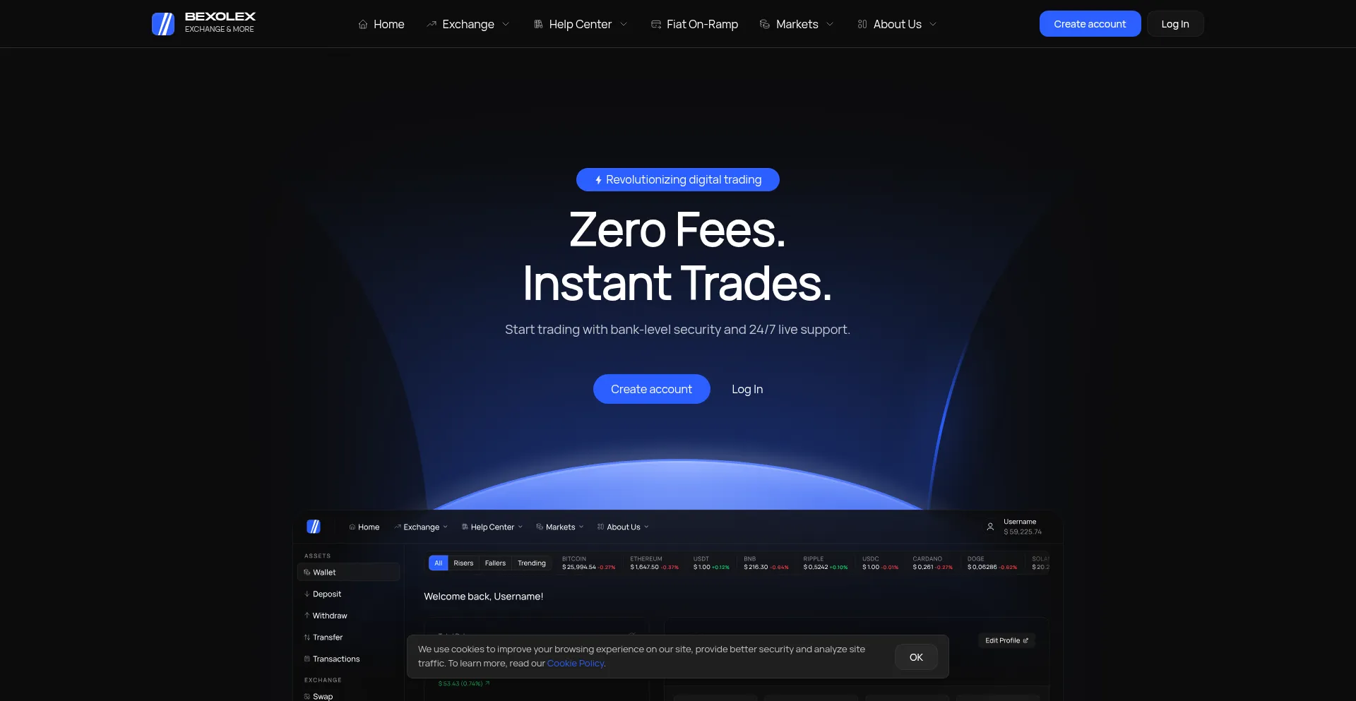 Website screenshot of Bexolex.com