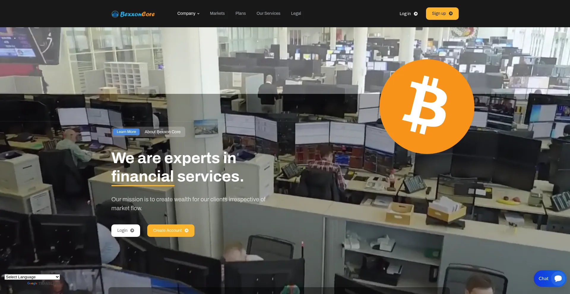 Website screenshot of Bexxoncore.com