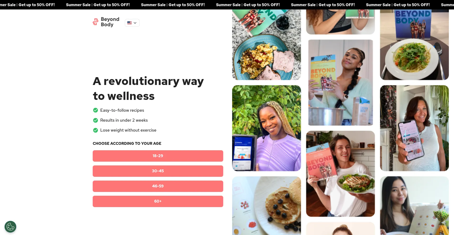 Website screenshot of Beyondbody.me