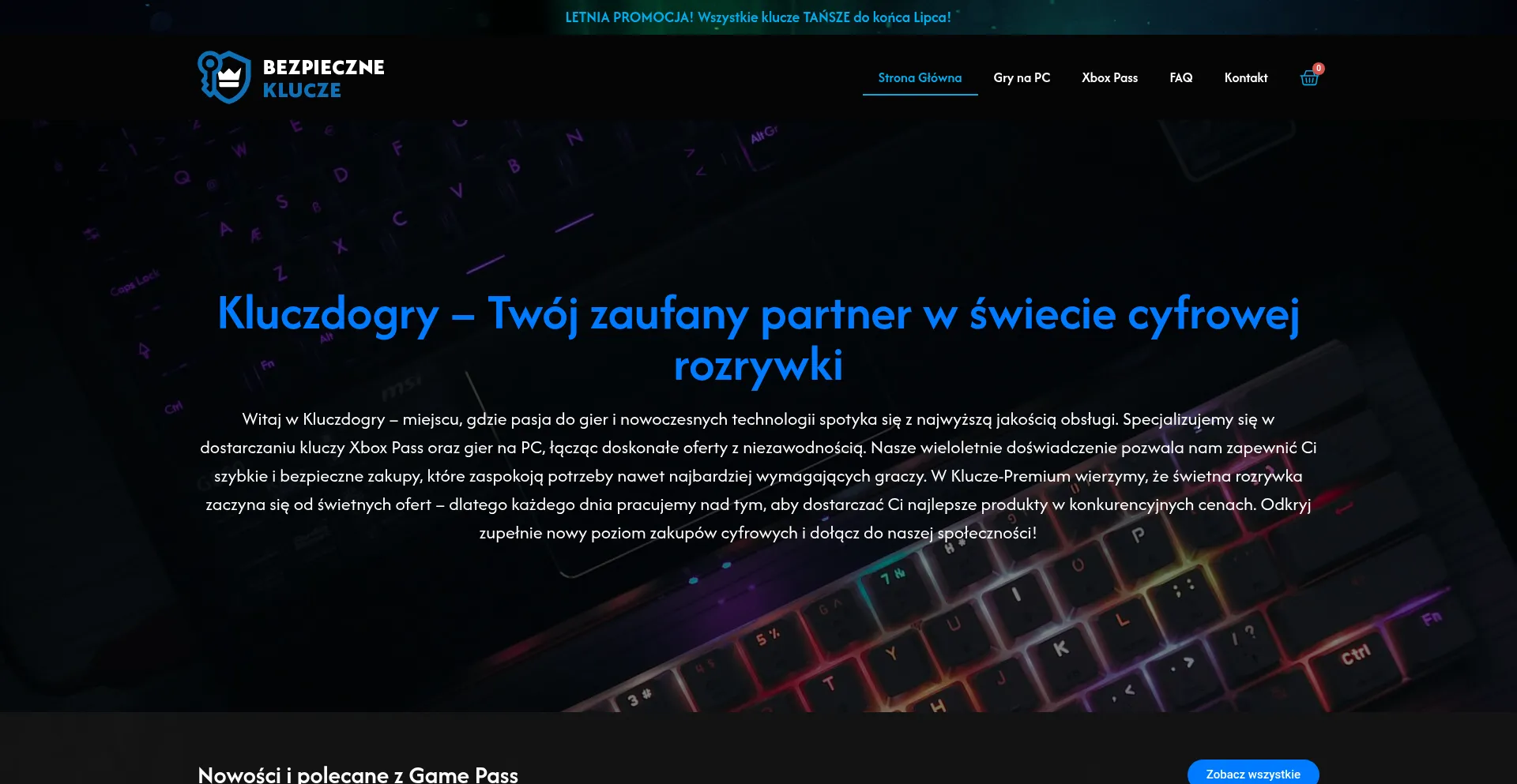 Website screenshot of Bezpieczneklucze.pl