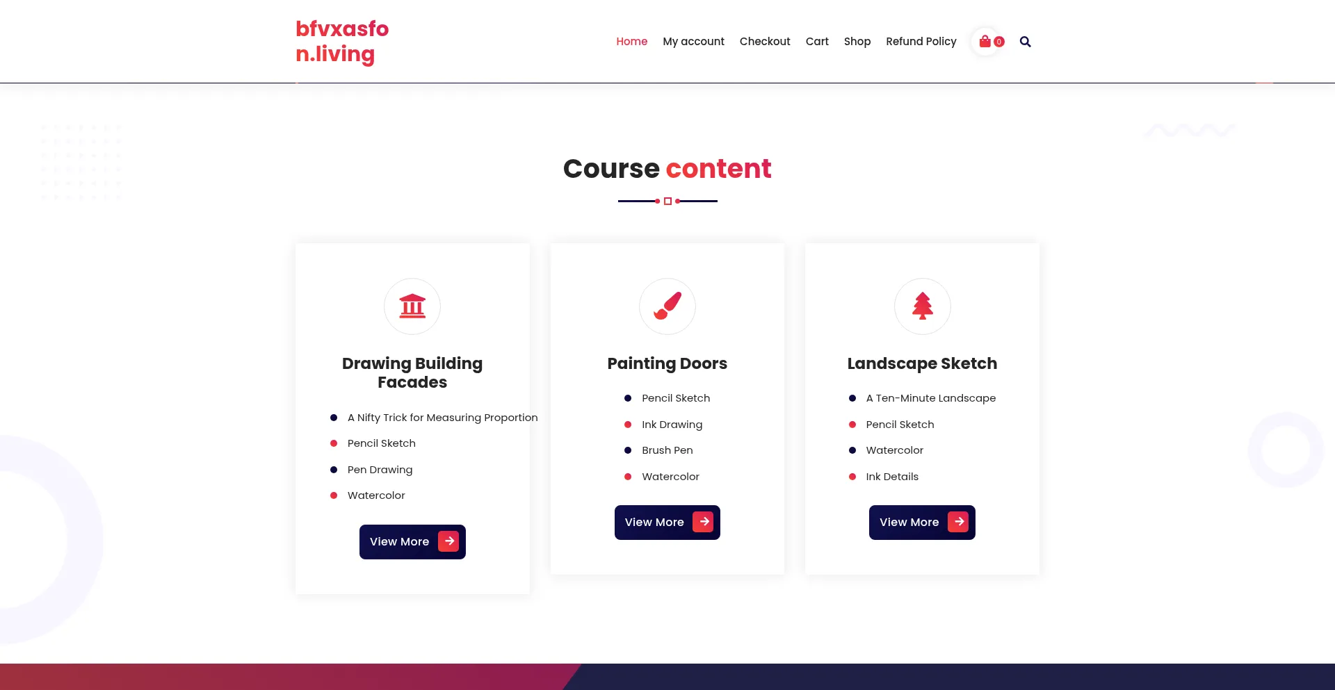 Website screenshot of Bfvxasfon.living