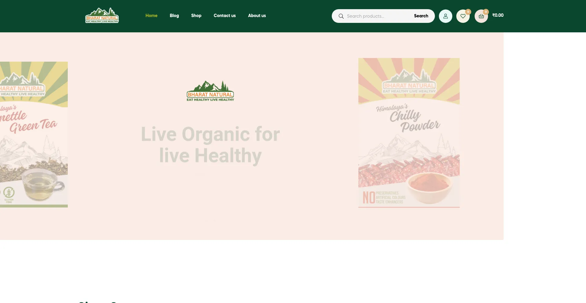 Website screenshot of Bharatnatural.com