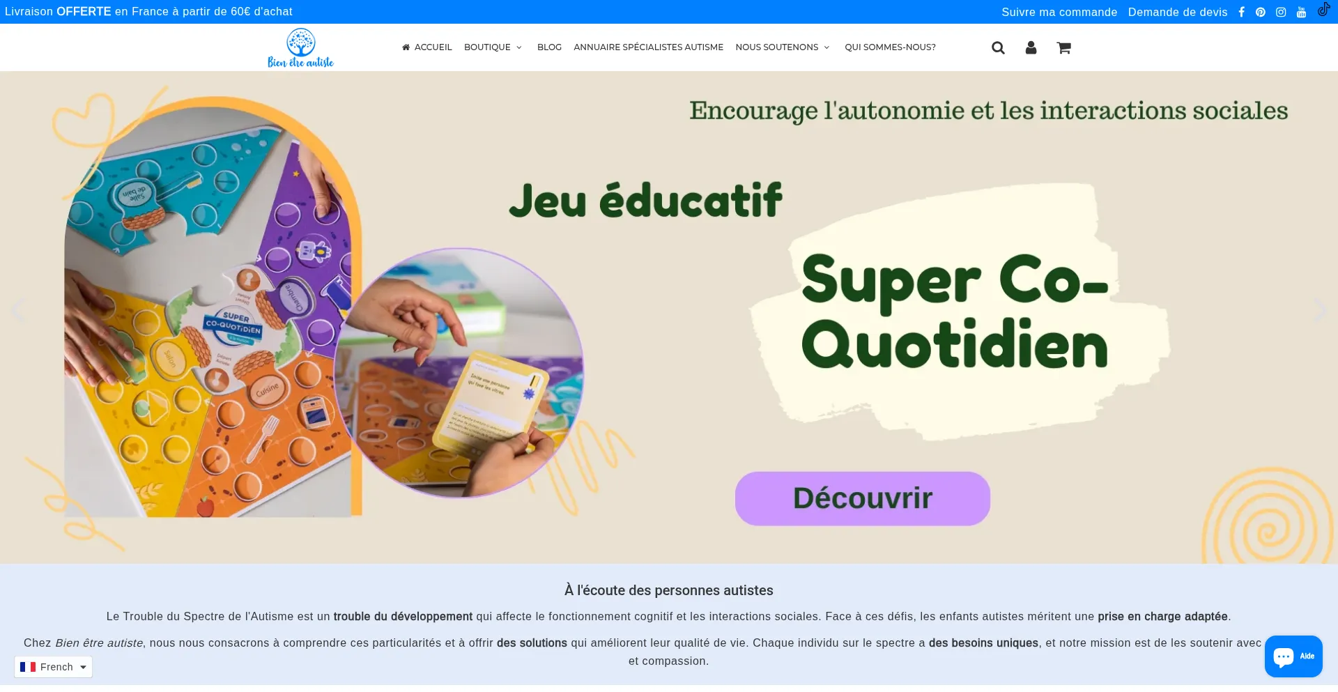 Website screenshot of Bienetreautiste.com