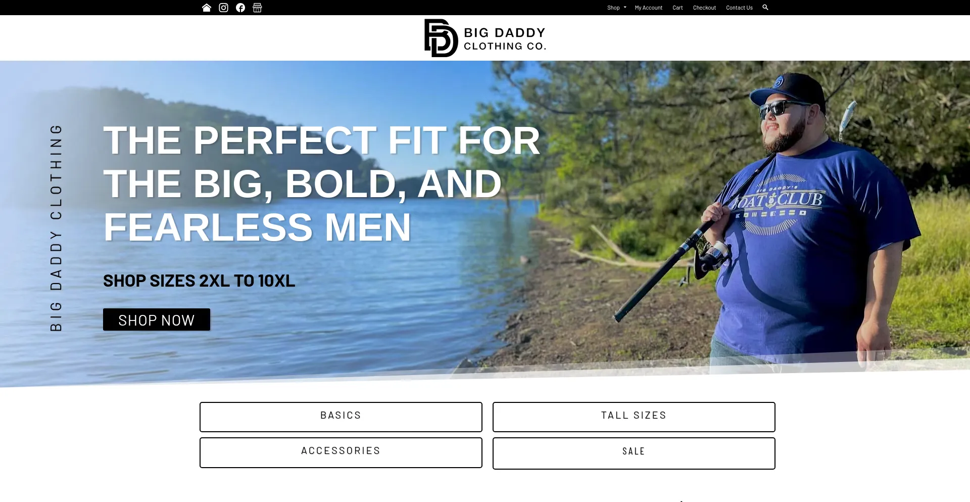 Website screenshot of Bigdaddyclothing.com