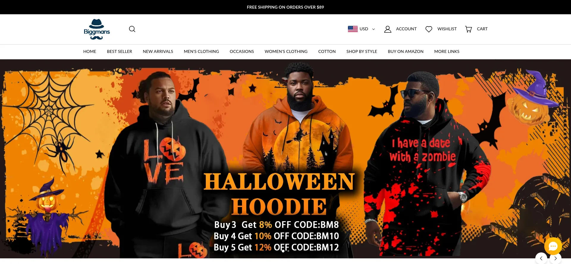 Website screenshot of Biggmans.com