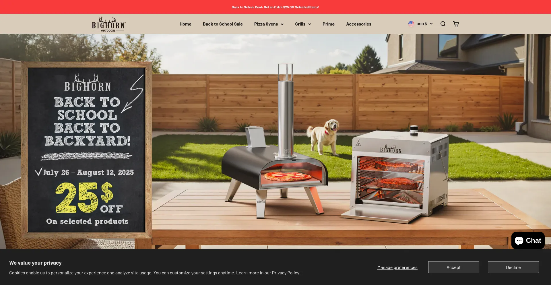 Website screenshot of Bighornoutdoor.com