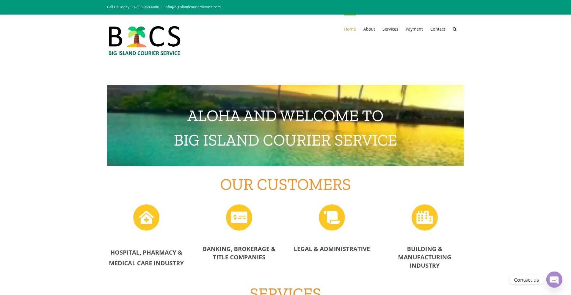 Website screenshot of Bigislandcourierservice.com