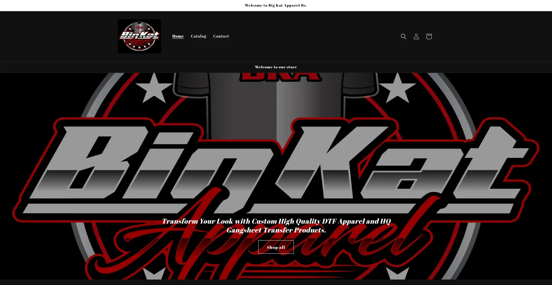 Website screenshot of Bigkatapparel.shop