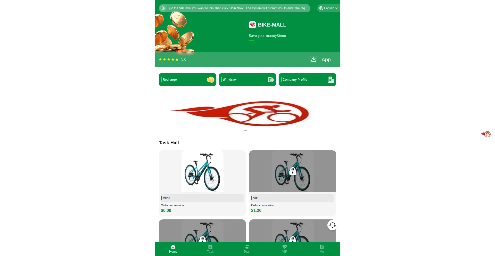 Website screenshot of Bikemall.vip