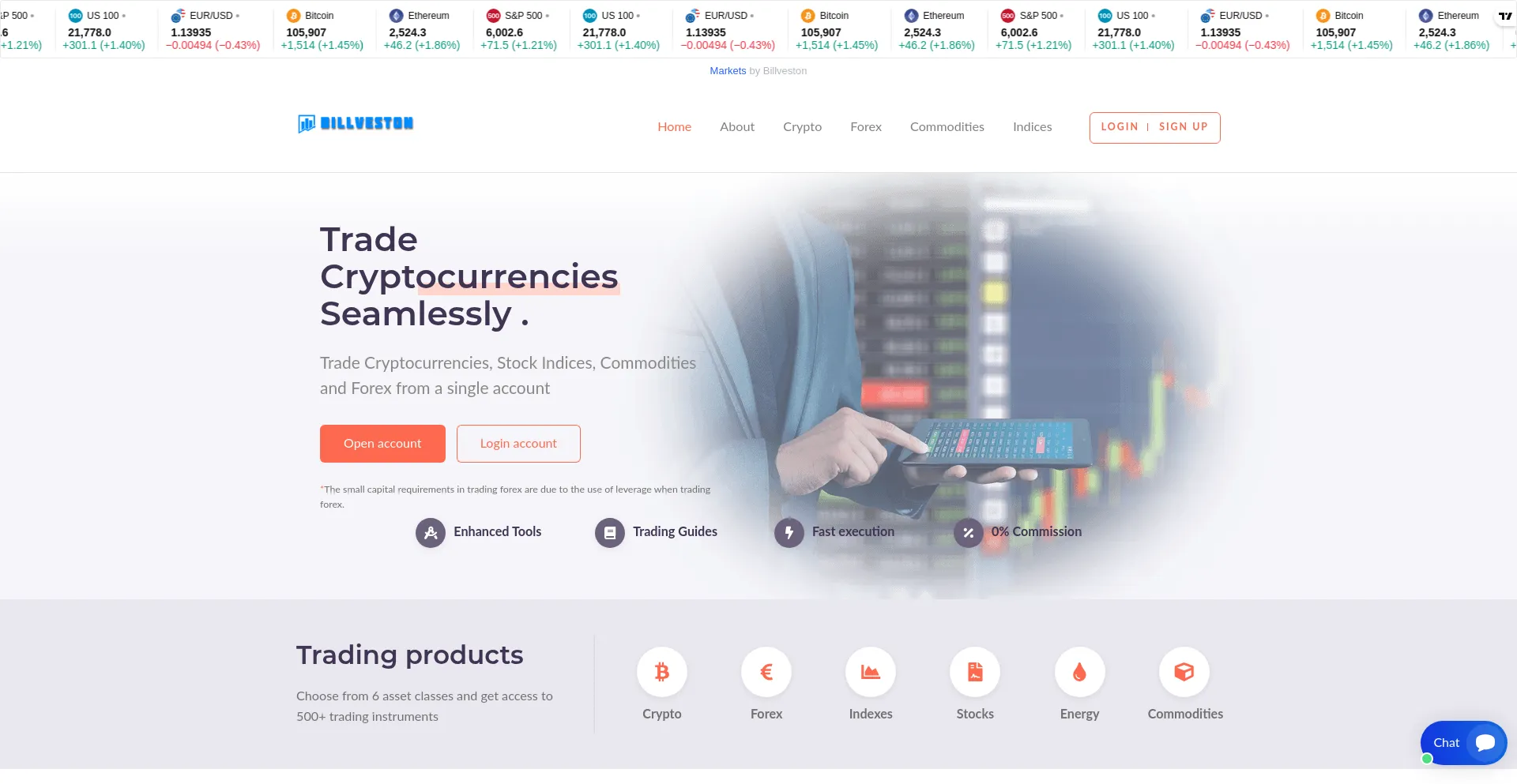 Website screenshot of Billveston.com