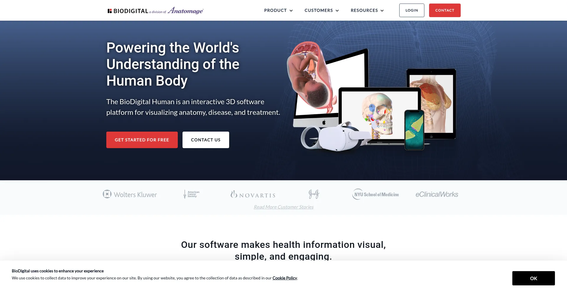 Website screenshot of Biodigital.com