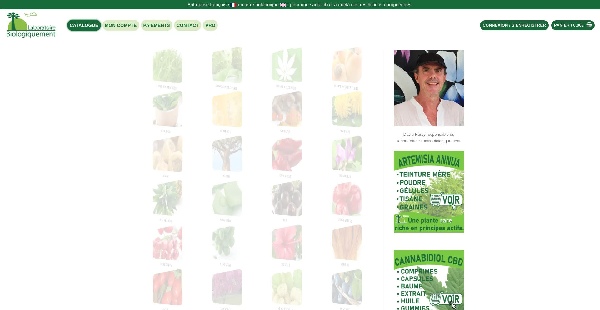 Website screenshot of Biologiquement.shop