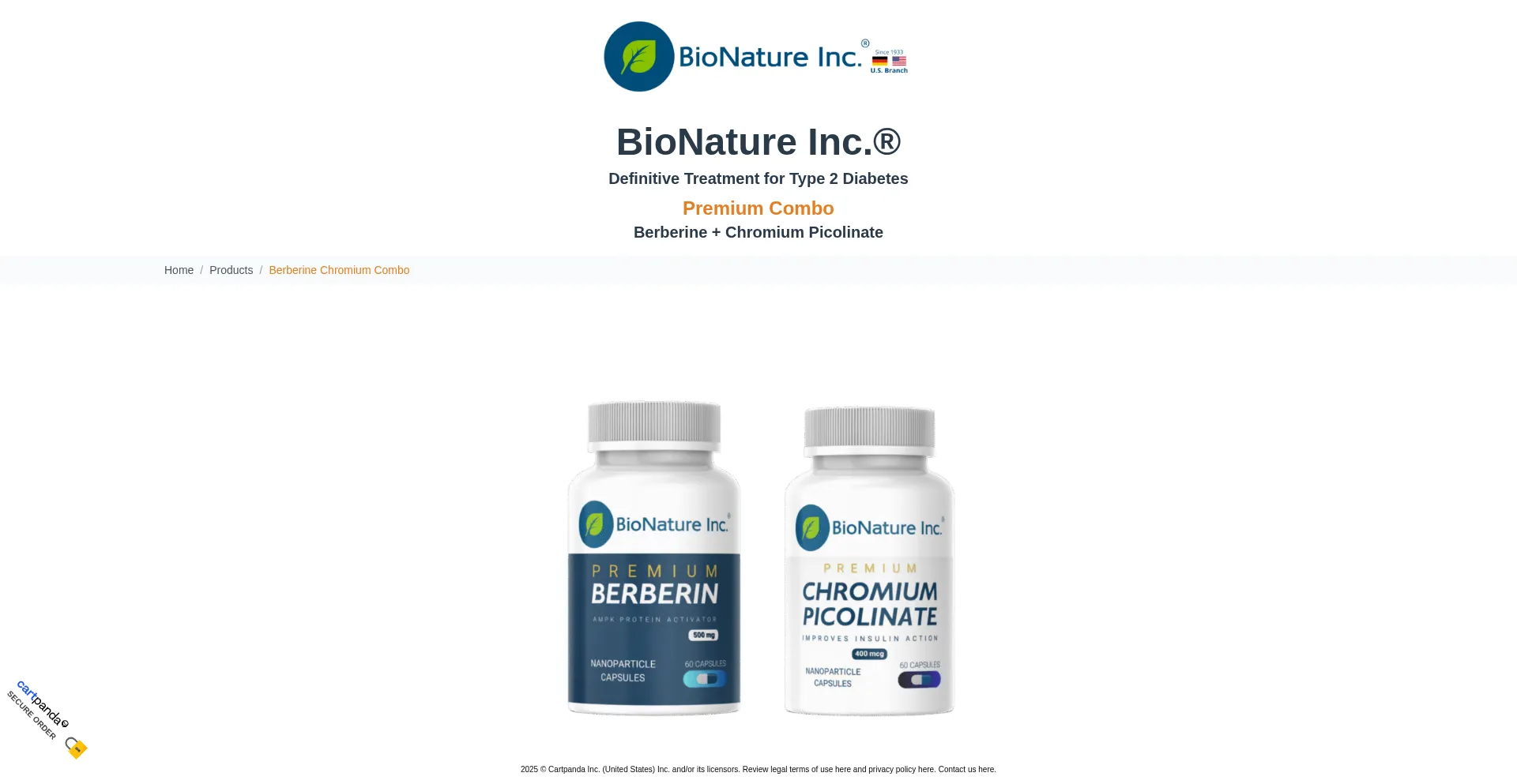 Website screenshot of Bionatureinccompany.com