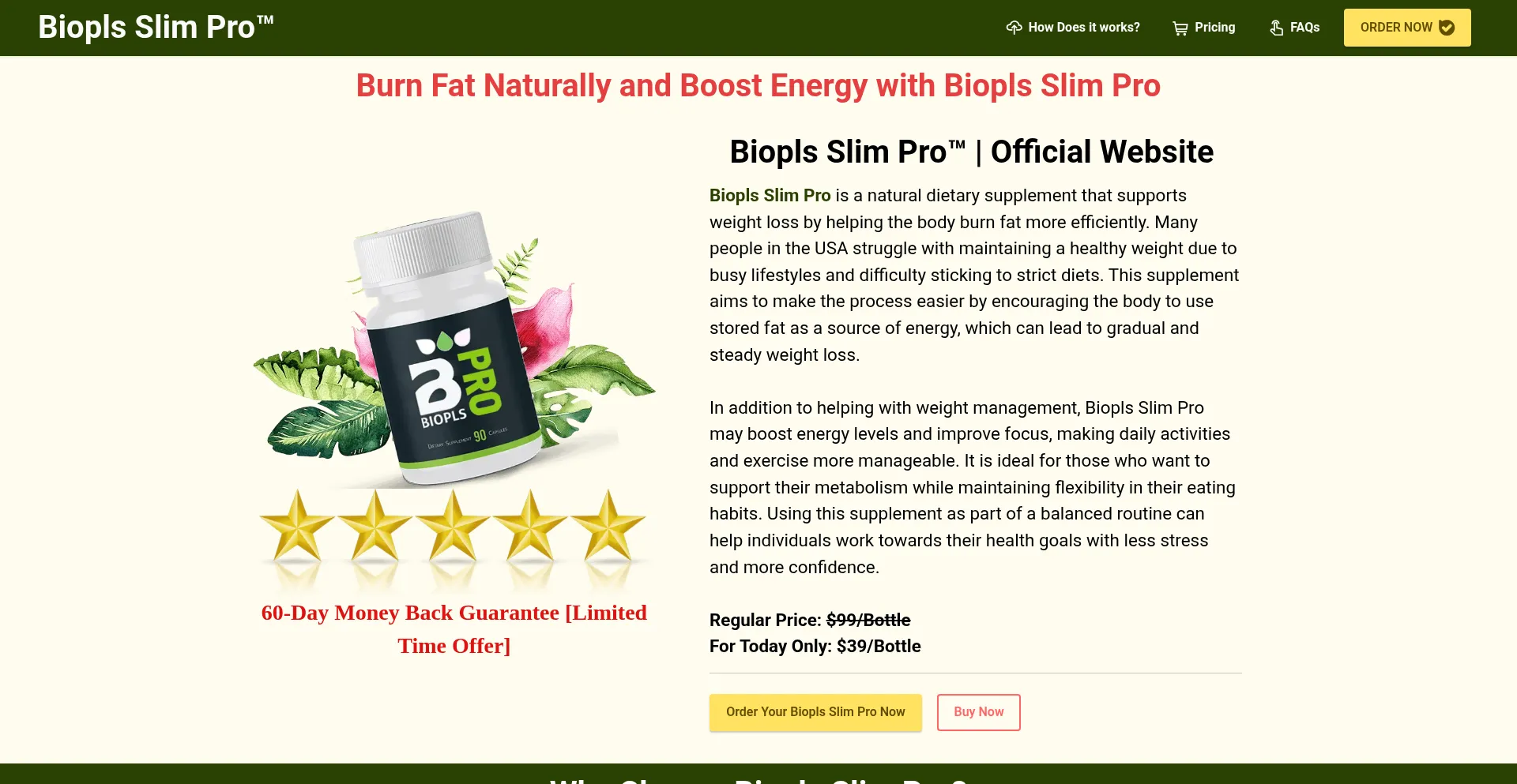 Website screenshot of Bioplsslimpro.com
