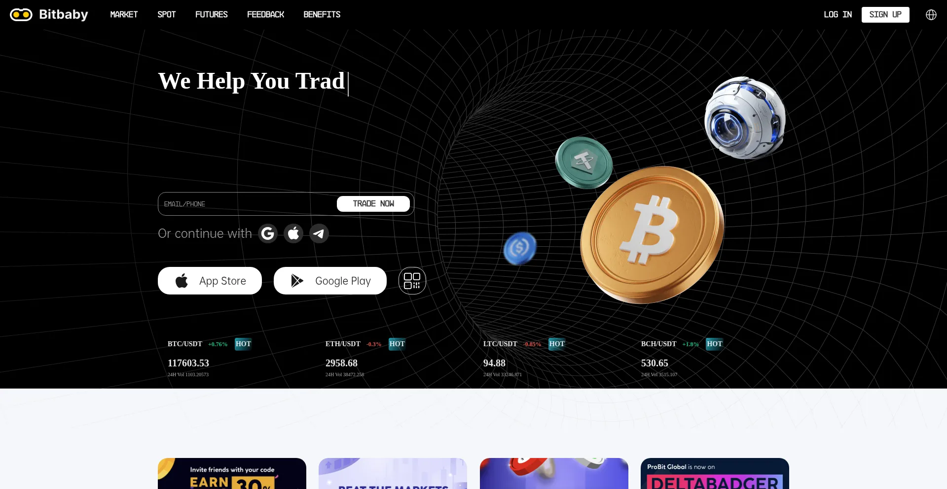 Website screenshot of Bitbaby.com