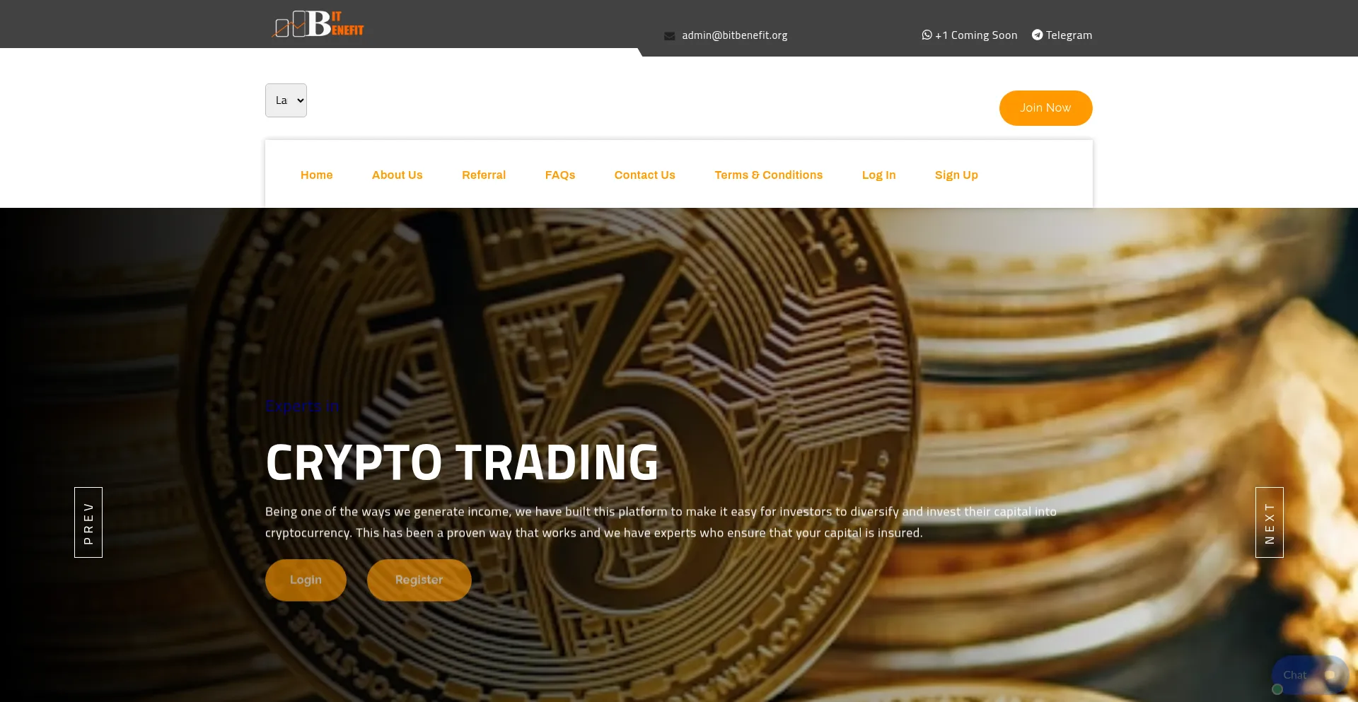 Website screenshot of Bitbenefit.org