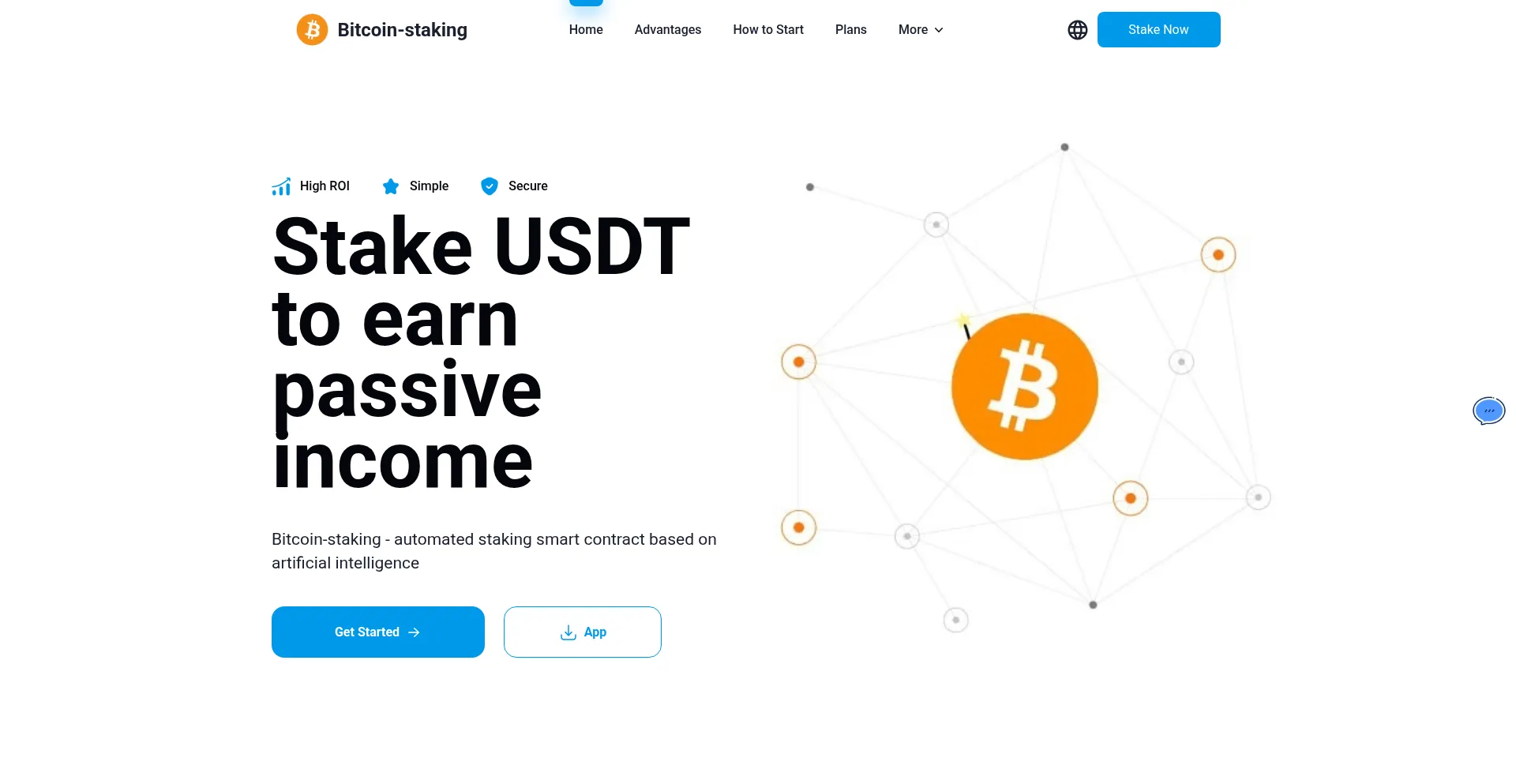 Website screenshot of Bitcoin-staking.org