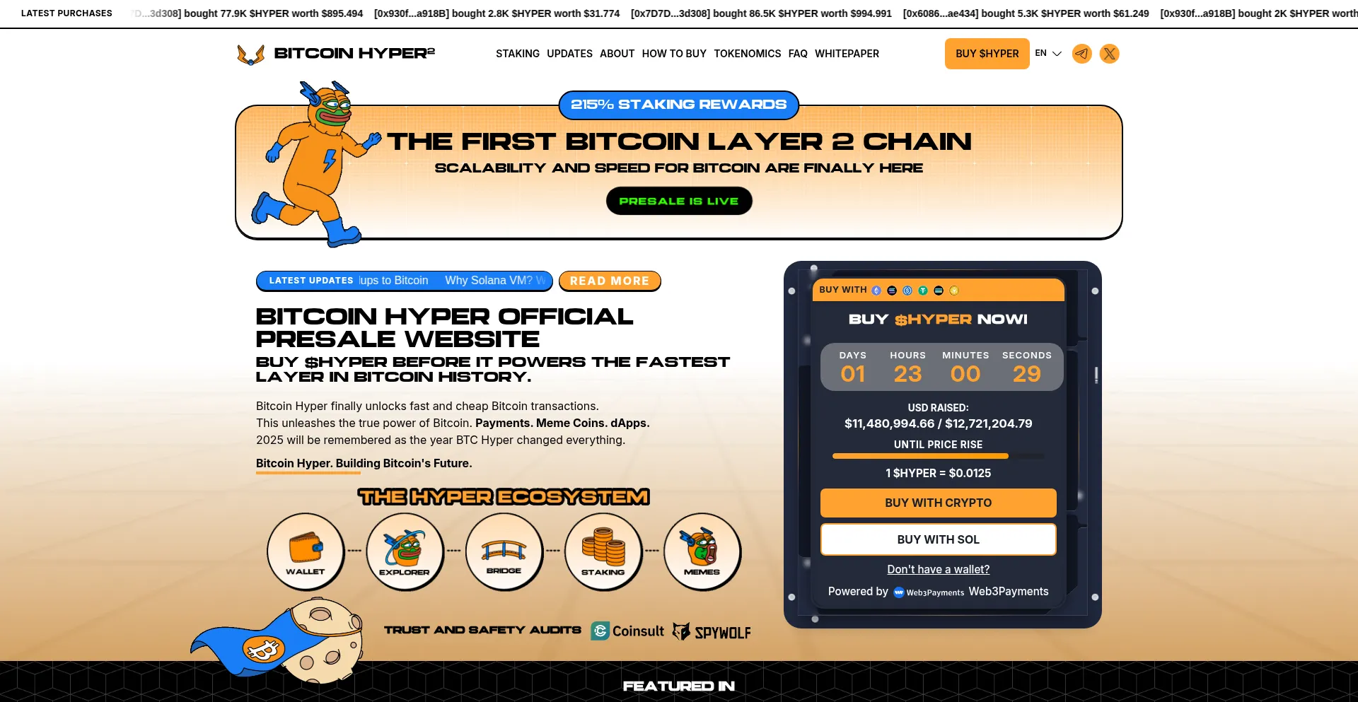 Website screenshot of Bitcoinhyper.website