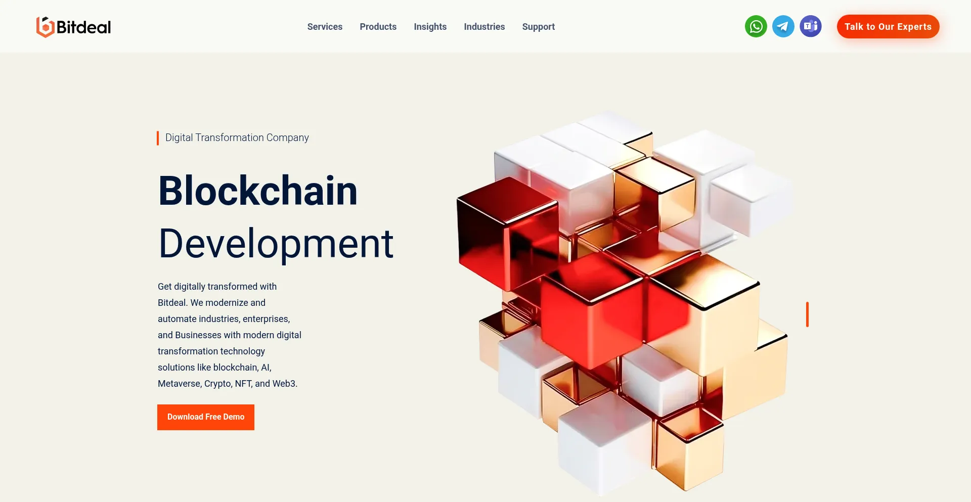 Website screenshot of Bitdeal.net