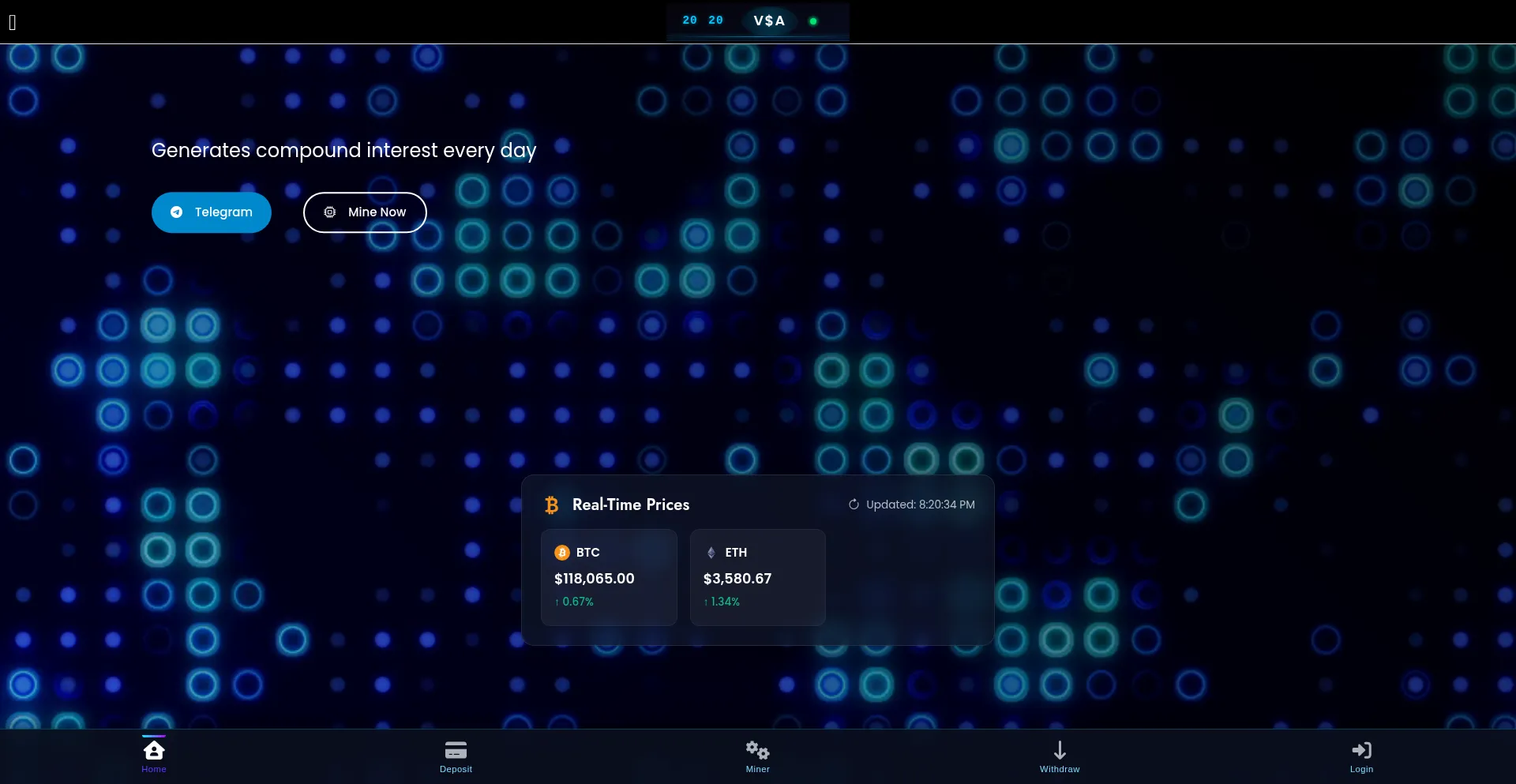 Website screenshot of Bitethharvest.space