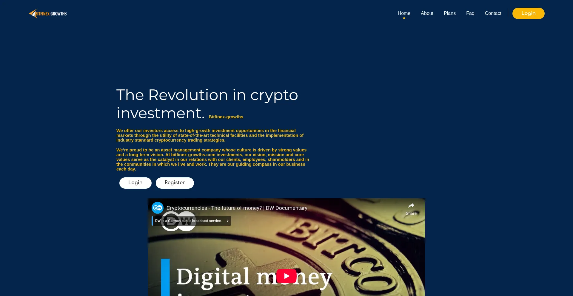 Website screenshot of Bitfinex-growths.com