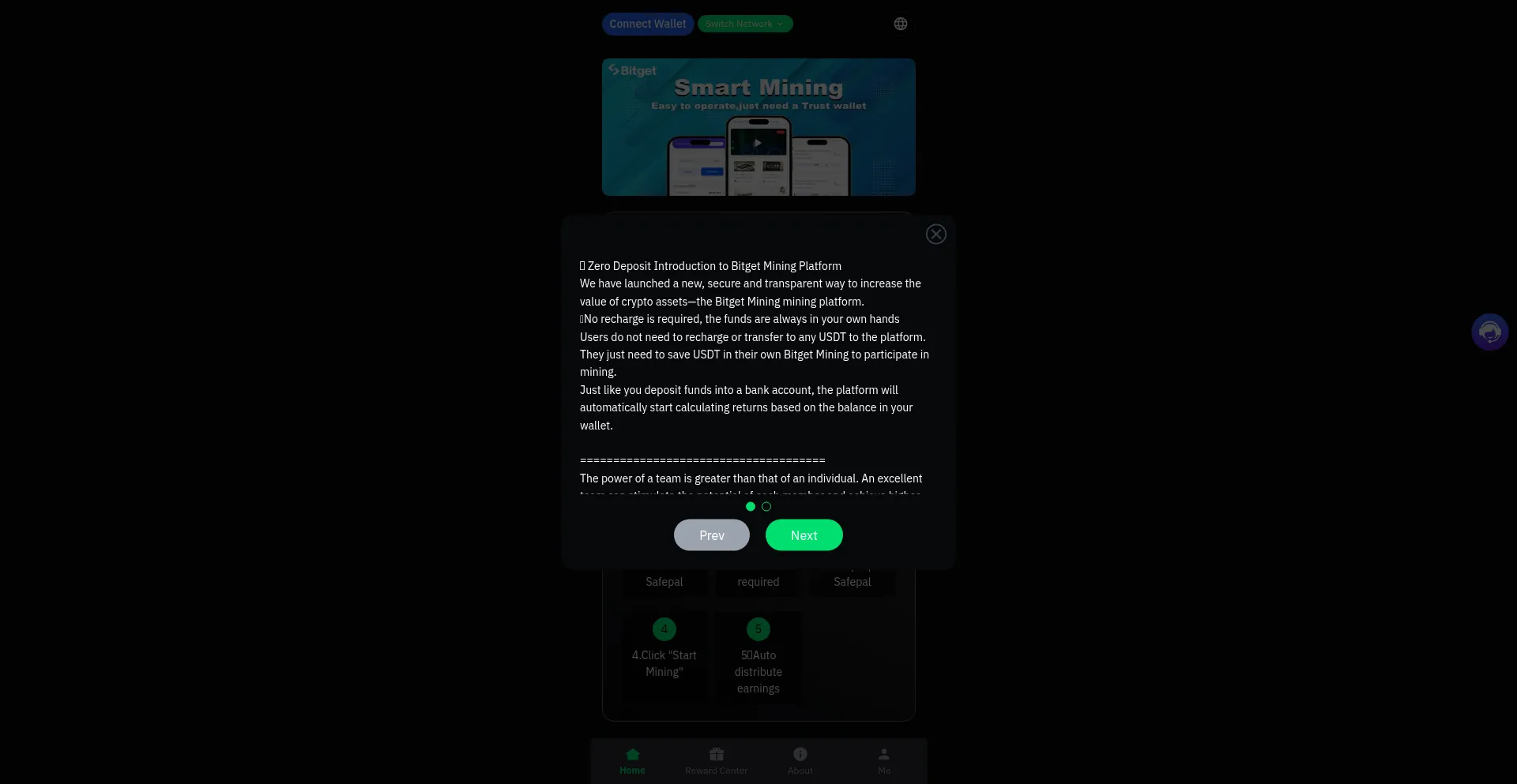 Website screenshot of Bitgetmining.com
