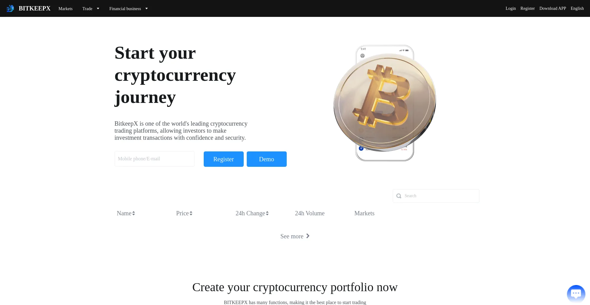 Website screenshot of Bitkeepx.com