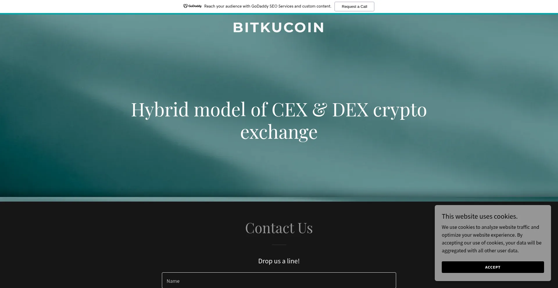 Website screenshot of Bitkucoin.com