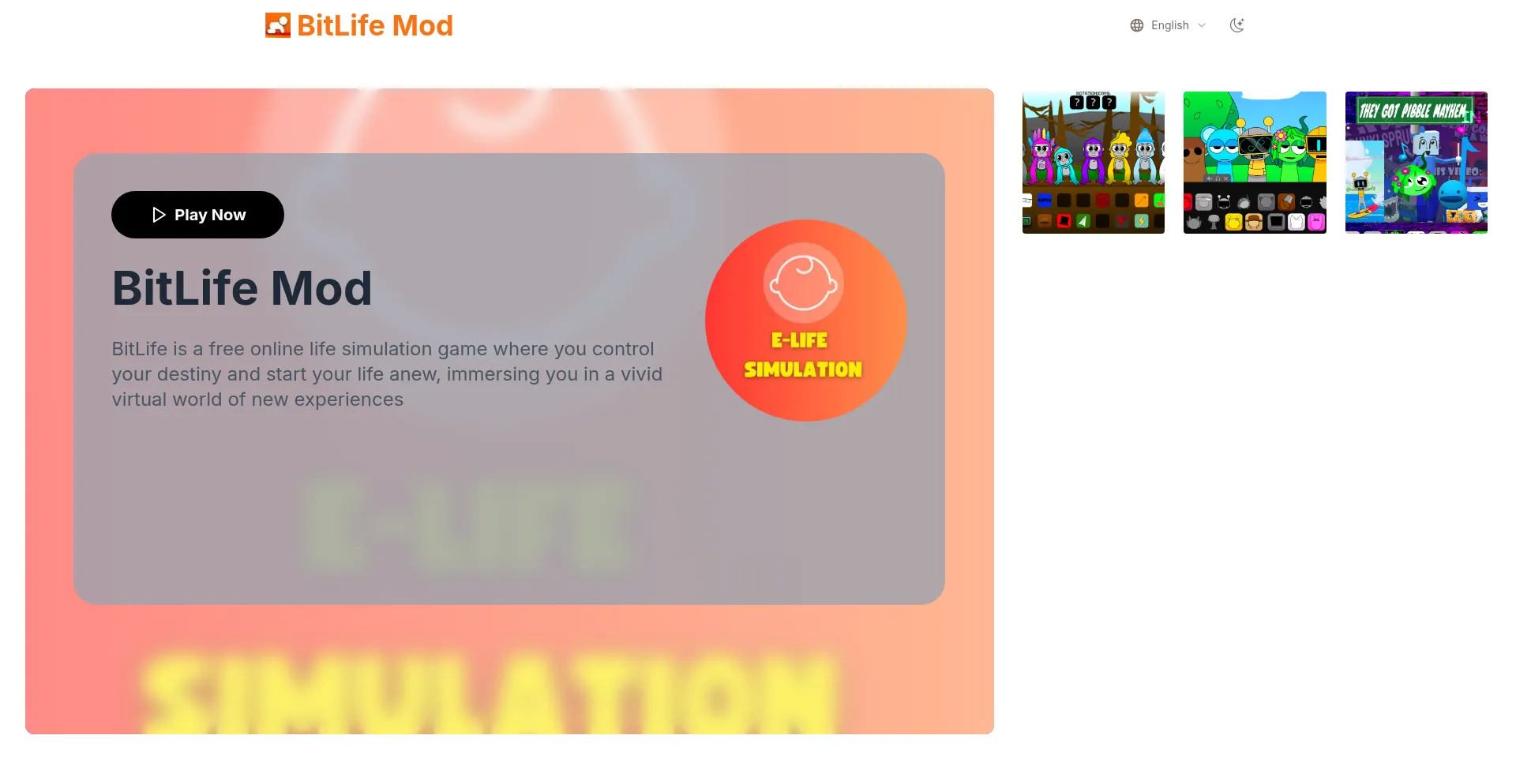 Website screenshot of Bitlifemod.net