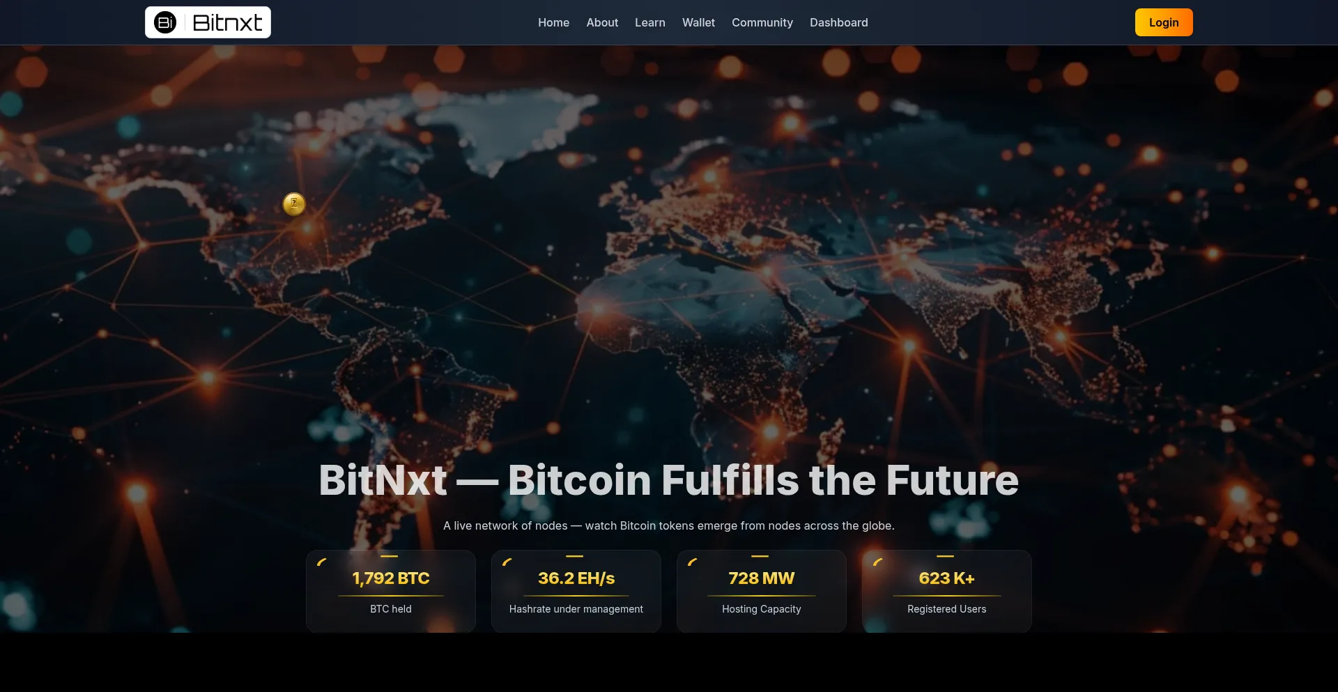Website screenshot of Bitnxt.us