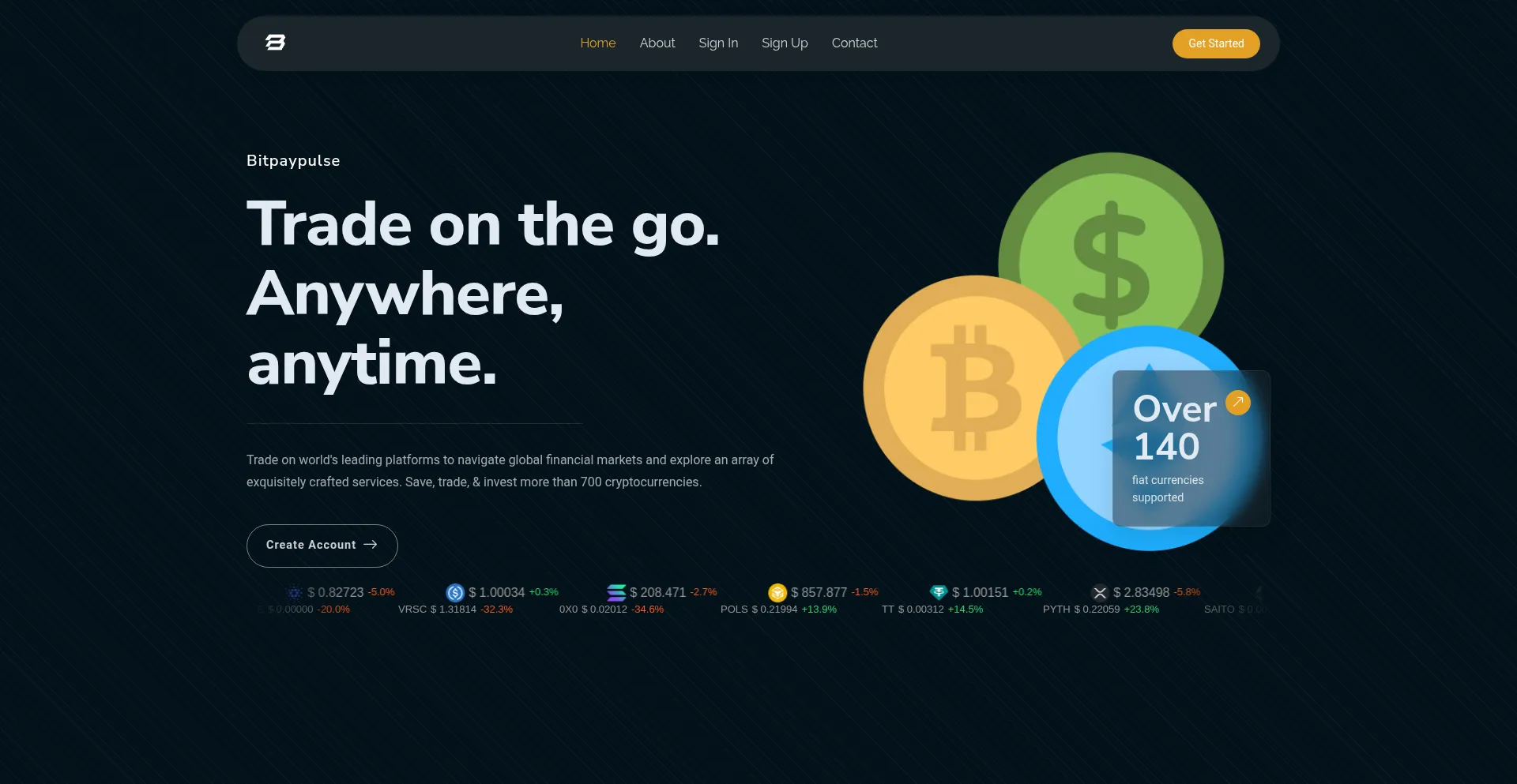 Website screenshot of Bitpaypulse.com