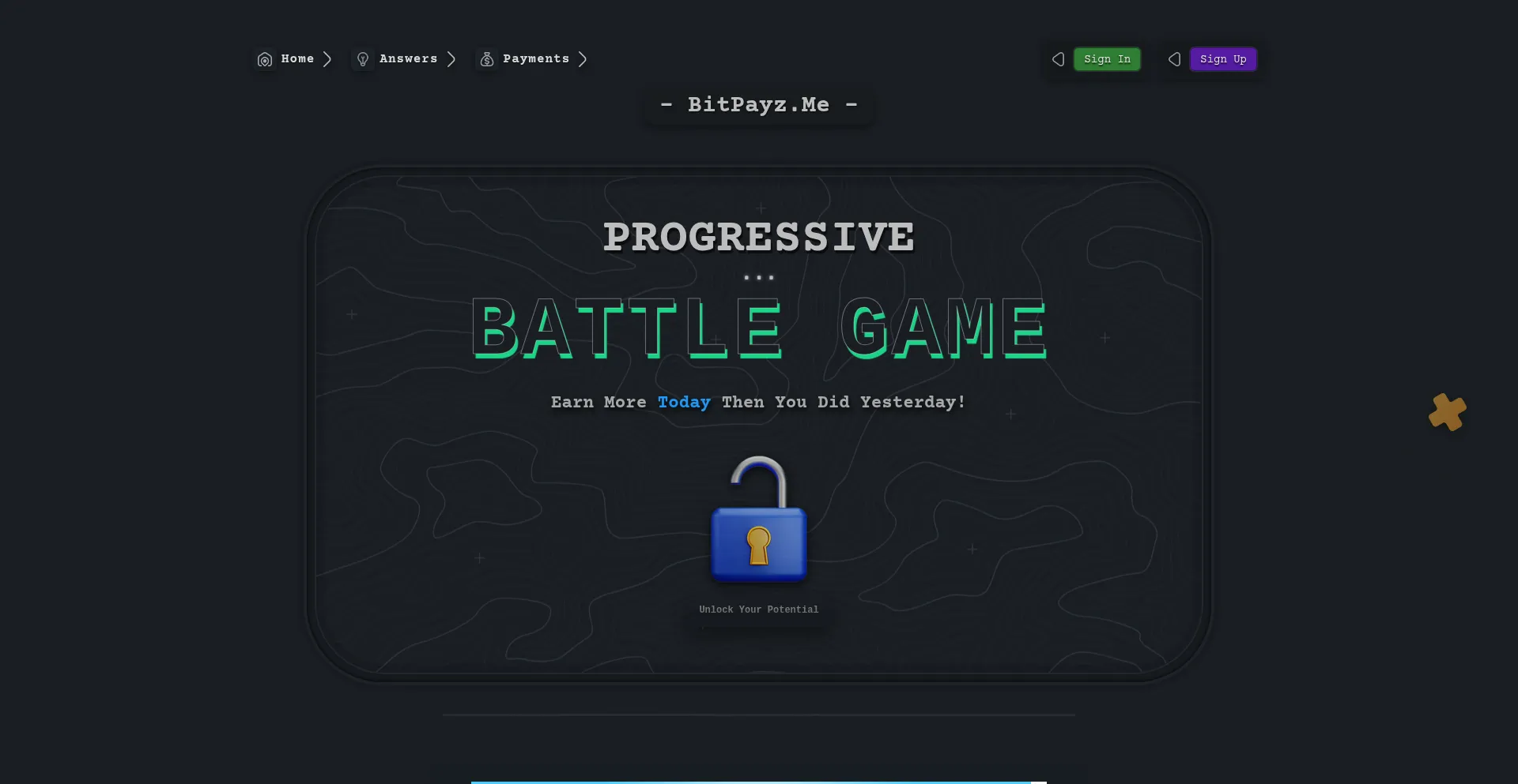 Website screenshot of Bitpayz.me